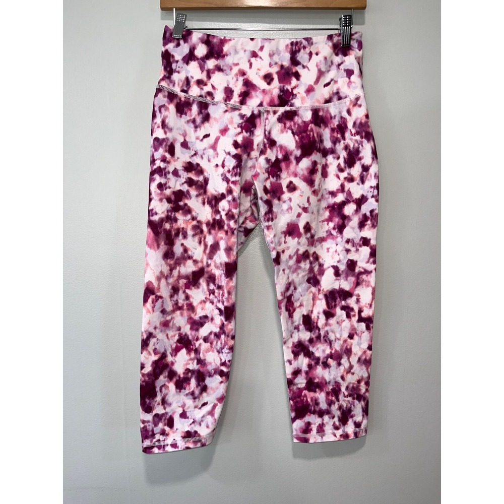 Old Navy Active Womens Go-Dry Leggings M Pink & Purple Tie-Dye